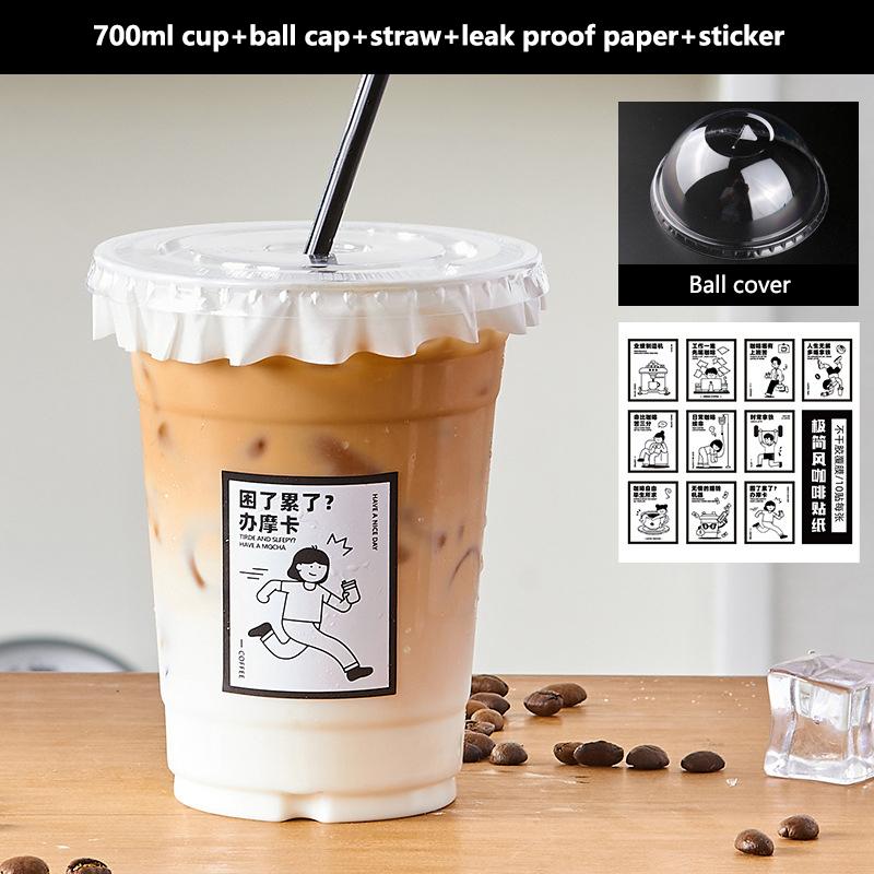 10Pcs Clear Plastic Cup With Strawless Lids Disposable Cups For Iced Coffee Or Juice Party Smoothie Milkshake Cold Drinks