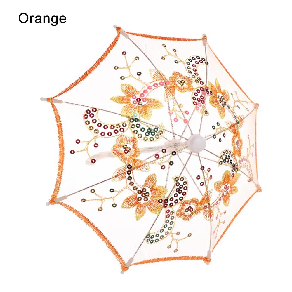 New Lace Embroidered Sunshade Umbrella Rain Gear For Handmade Doll Accessories Kids Birthday Gift