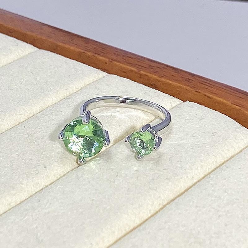 Klein Frisch Sommer Kühle Gefühl Grün Zir*****Stift Ringlicht Luxus Hoher Sinn Temperament Stapeln Tragen Nischenring Frau