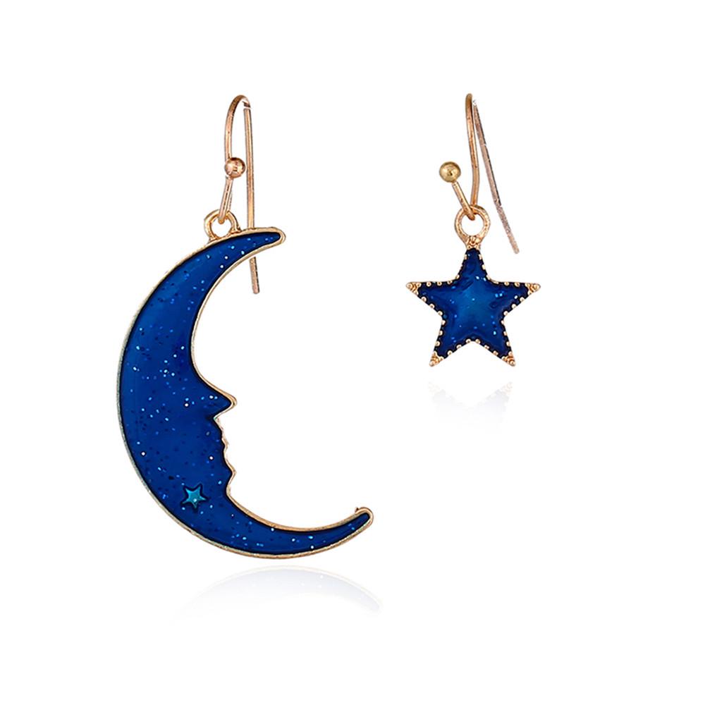 Femmes Style Bijoux Boucles d/'oreilles Lune Goutte Dangle Star asymétrique Planet coréen