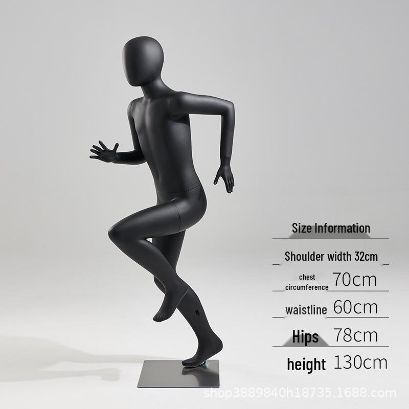 Black Sports Male Mannequin for Outdoor Clothing Display