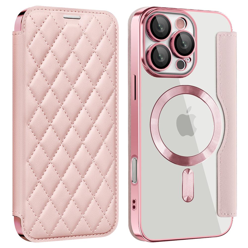 For iPhone 16 Pro Max Magnetic Case Card Slots RFID Blocking Leather Phone Cover