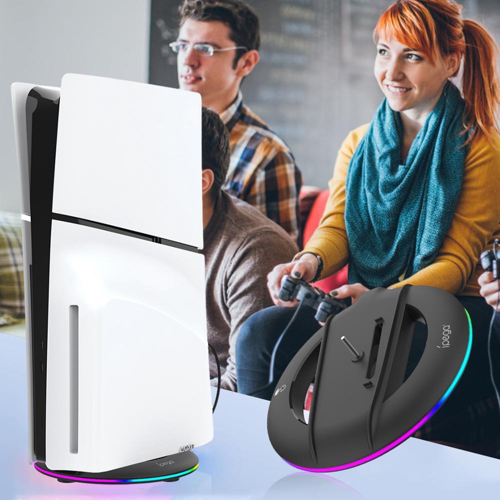 Vertikal stativ Base Stand Erstatning Display Stand Base for PS5 Slim Console Disc og Digital for Playstation 5 Slim Console