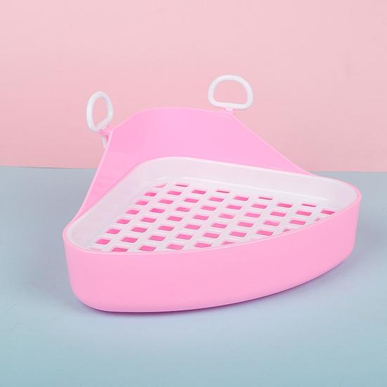 Small Pet Toilet Detachable Triangular Hollow Rabbit Litter Box for Ferrets Hamsters Cats Guinea Pig