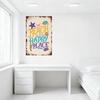 Vintage The Beach Is My Happy Place Metal Tin Sign Distressed Aged Style with Ocean Elements Starfish Seashells for Home Cafe Ba