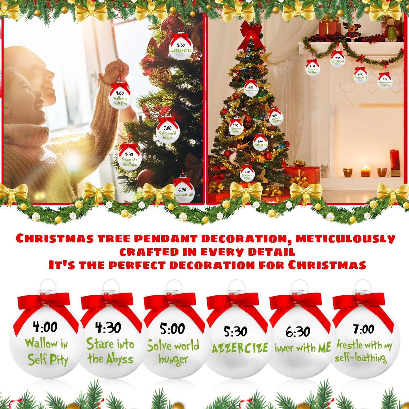 

6pcs Christmas Ornaments Gift Set Christmas Tree Snow Set Christmas Ball Ornaments One Size зелёный