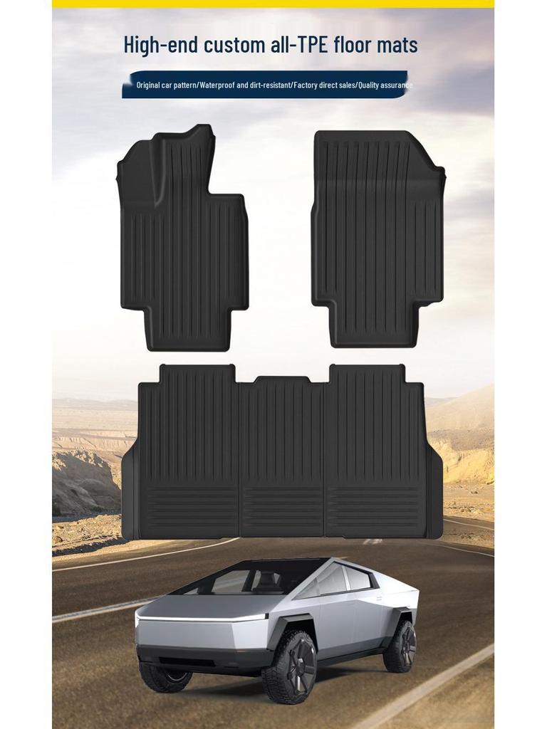 Tesla Cybertruck All-Weather TPE Floor & Trunk Mats: Eco-Friendly, Full Coverage