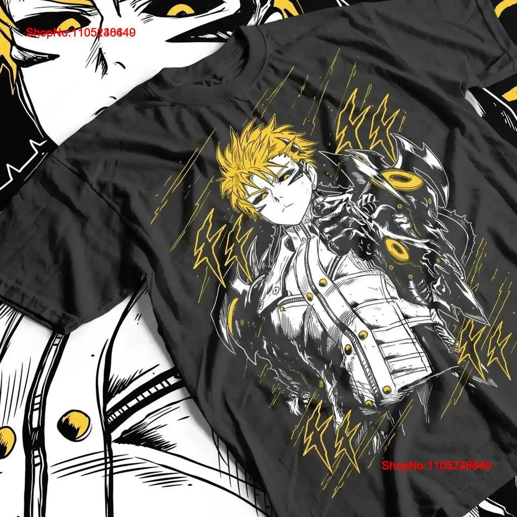 Genos T Shirt Anime Unisexga Villain Gift One Punch Unisex Vintage Graphic Comfortable Stretched Top For Everyday Wear Casual