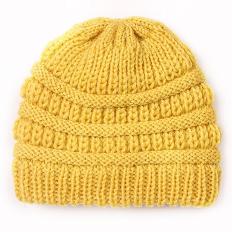 New Children's Knitted Hats, Autumn and Winter Warm Candy-colored Baby Boys and Girls Baby Wool Hats