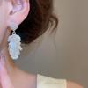 Silver Needle Zircon Pearl Petal Tassel Stud Earrings – Elegant, High-End Fashion Accessories for Women