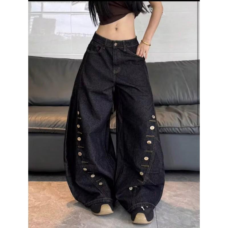 Vintage Baggy Jeans Men Women High Waist Wide Leg Denim Pants Streetwear Style