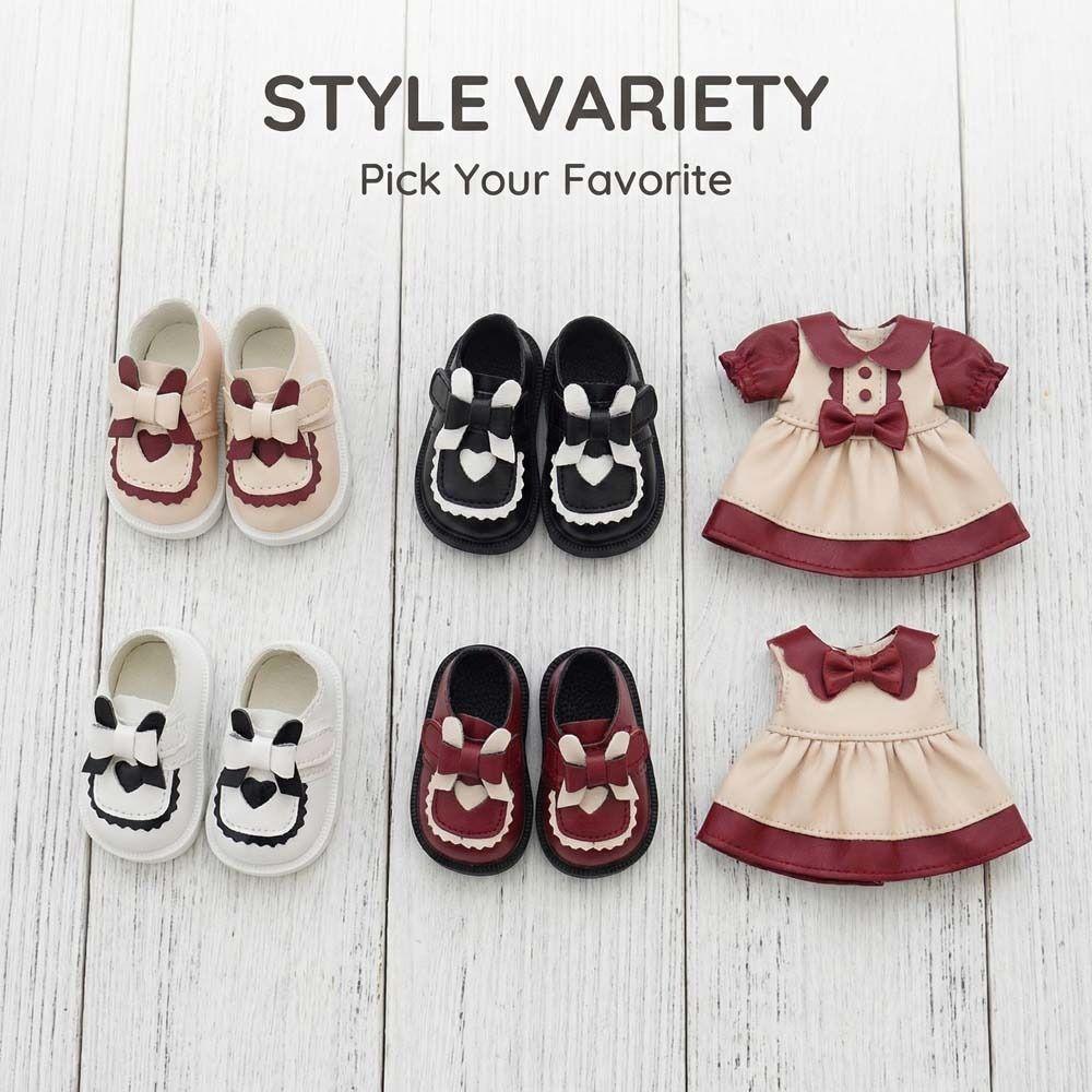5CM Mini Doll Leather Boots PU Leather Butterfly Princess Shoes 20cm Cotton Doll Shoe Kids Gifts