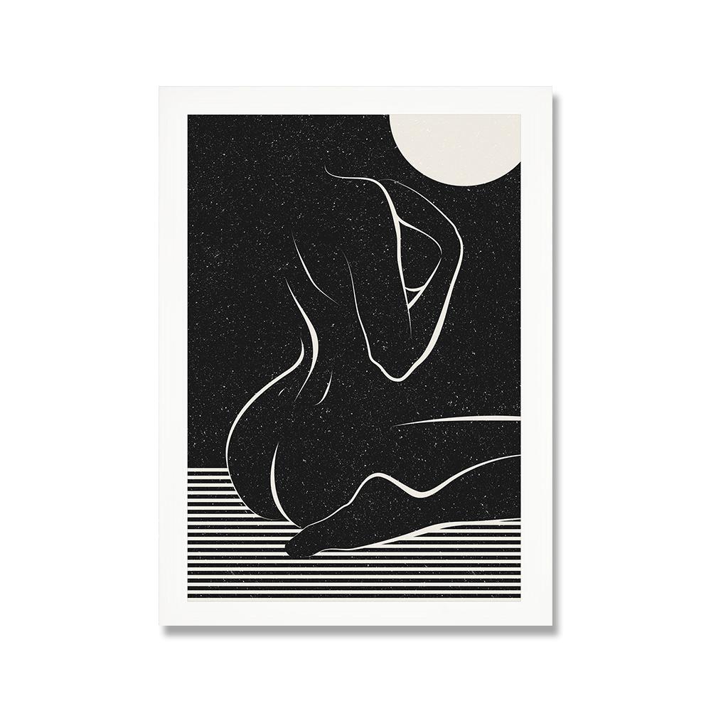 Abstract Nude Woman Silhouette Sensual Art Print Naked Body Figure  Modern Boho Female Poster Canvas Painting Wall Decor