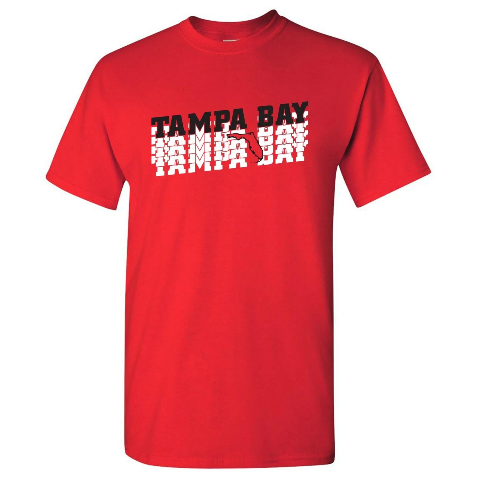 Tampa Bay Retro Repeat - Sports Team City Tailgating T Shirt - Red 4XL