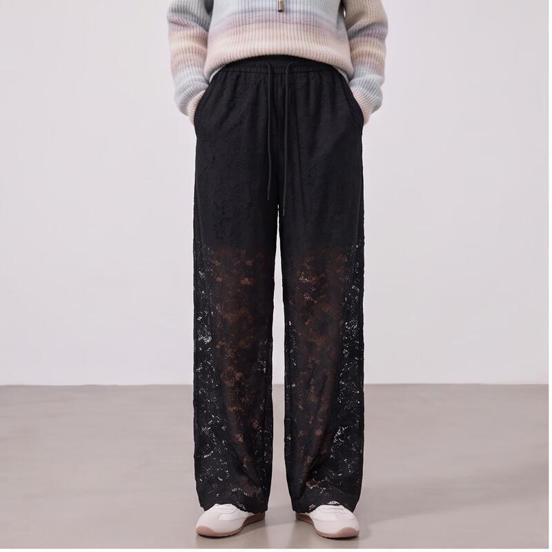 KOMPASU Damen Schlankmachende Gerade Bein Weite Bein Spitze Hohl Casual Hose