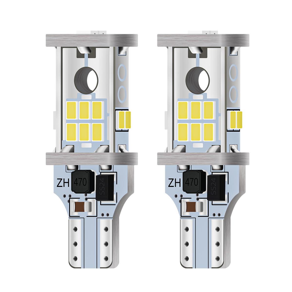

2 шт. Светодиодные лампы T15 W16W Canbus Лампы БЕЗ ошибок 3020 12V Белые Для автомобиля Задний ход Парковочный свет Лампа заднего хода Универсальные T15