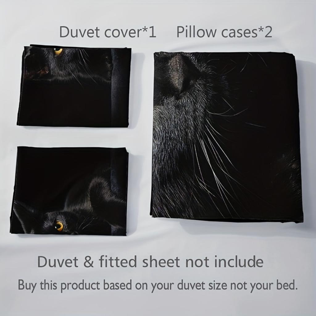 Black Cat Bedding Set Digital Printed Soft Comfortable Duvet Cover King Queen Twin Single Size for Bithday Gift Room Decoration