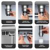ABFS Double Sink Drain Kit Space Saving Kitchen Sink Drain Kit Expandable Flexible 1 1/2In P-Trap Pipe 3-1/2 Inch Sink Drain