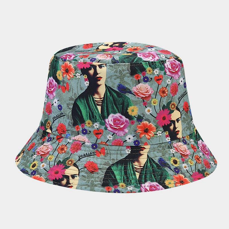 New Product European and American Popular Printing Double-sided Sun Hat Outdoor Sunscreen Sunshade Basin Hat Men's and Women's Bucket Hat