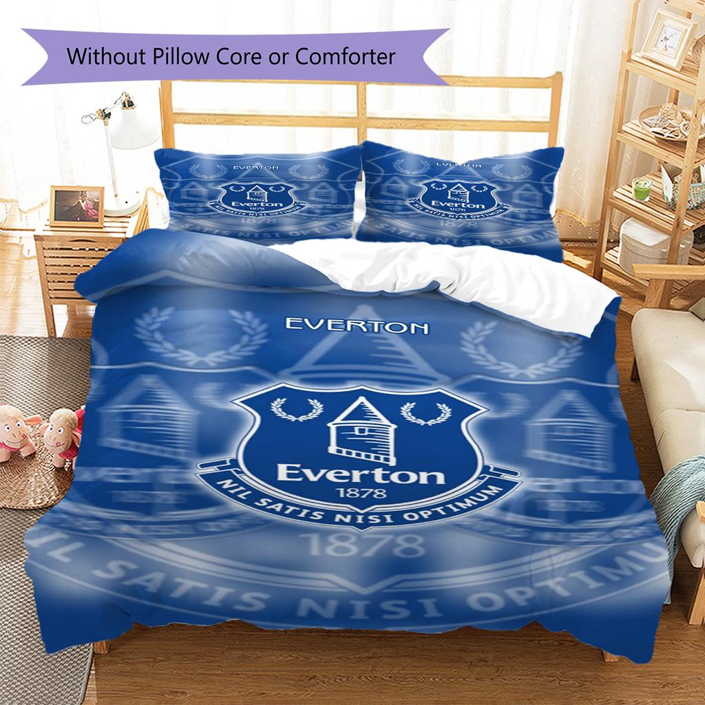 Everton Pattern Bedding Set Quilt Cover Pillowcase Home Decor Gift (1 * Duvet Cover + 2 * Pillowcase, Without Core)