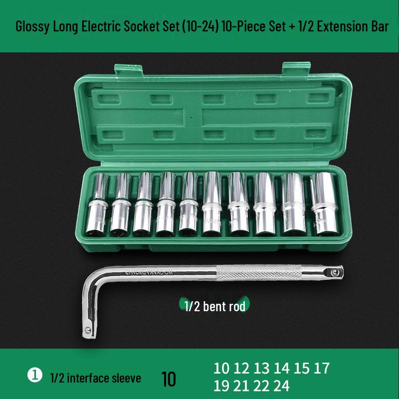 Comprehensive Electric Wrench Kit: Large, Medium, Small Socket Set with Air and Electric Wrench Tool Attachments