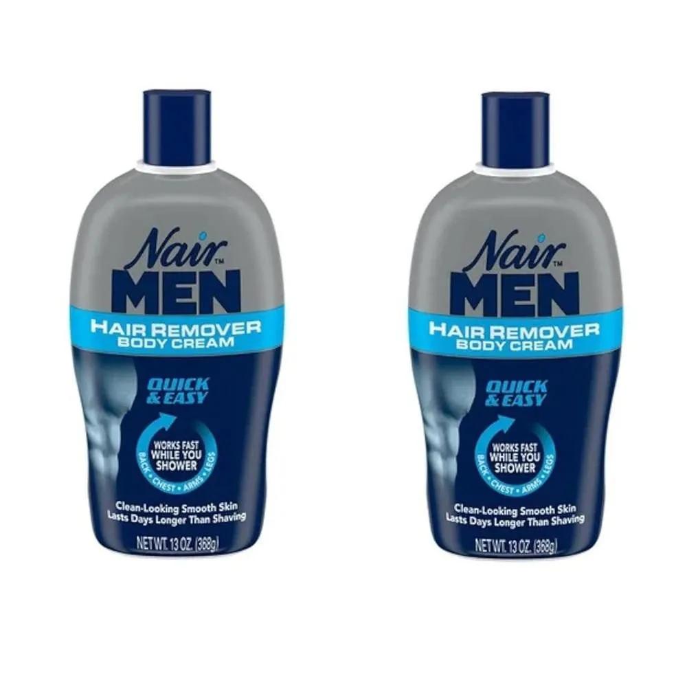 Крем для удаления волос Nair для тела 368 г, 2 упаковки для мужчин, Nair для мужчин, Крем для удаления волос для тела, 13 унций
