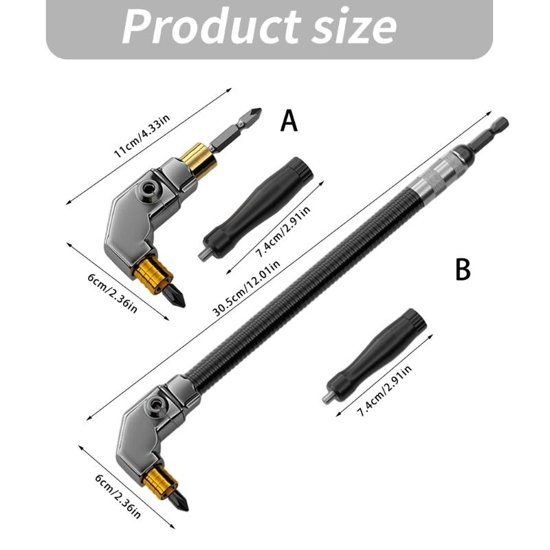 Efficient MultiFunctional Right Angles Drill Adapter Tool With Double Head Ergonomic Handle For Reduced Hand Fatigue