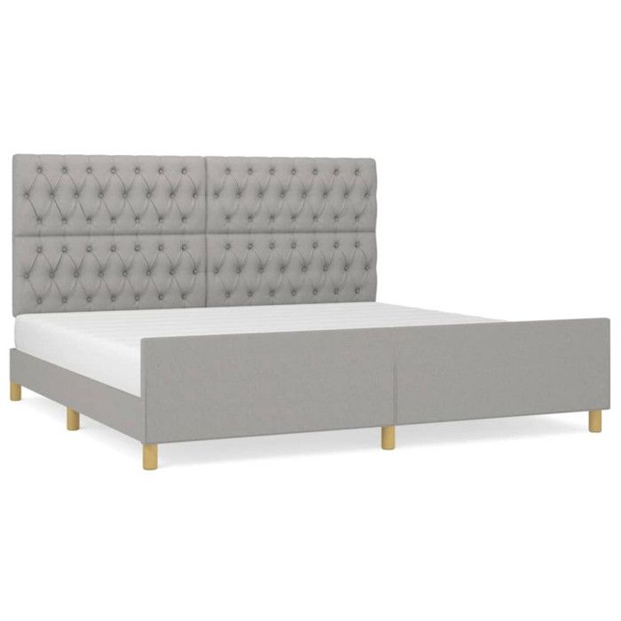 VidaXL Cadre de lit avec tête de lit Gris clair 200x200 cm Tissu3125324