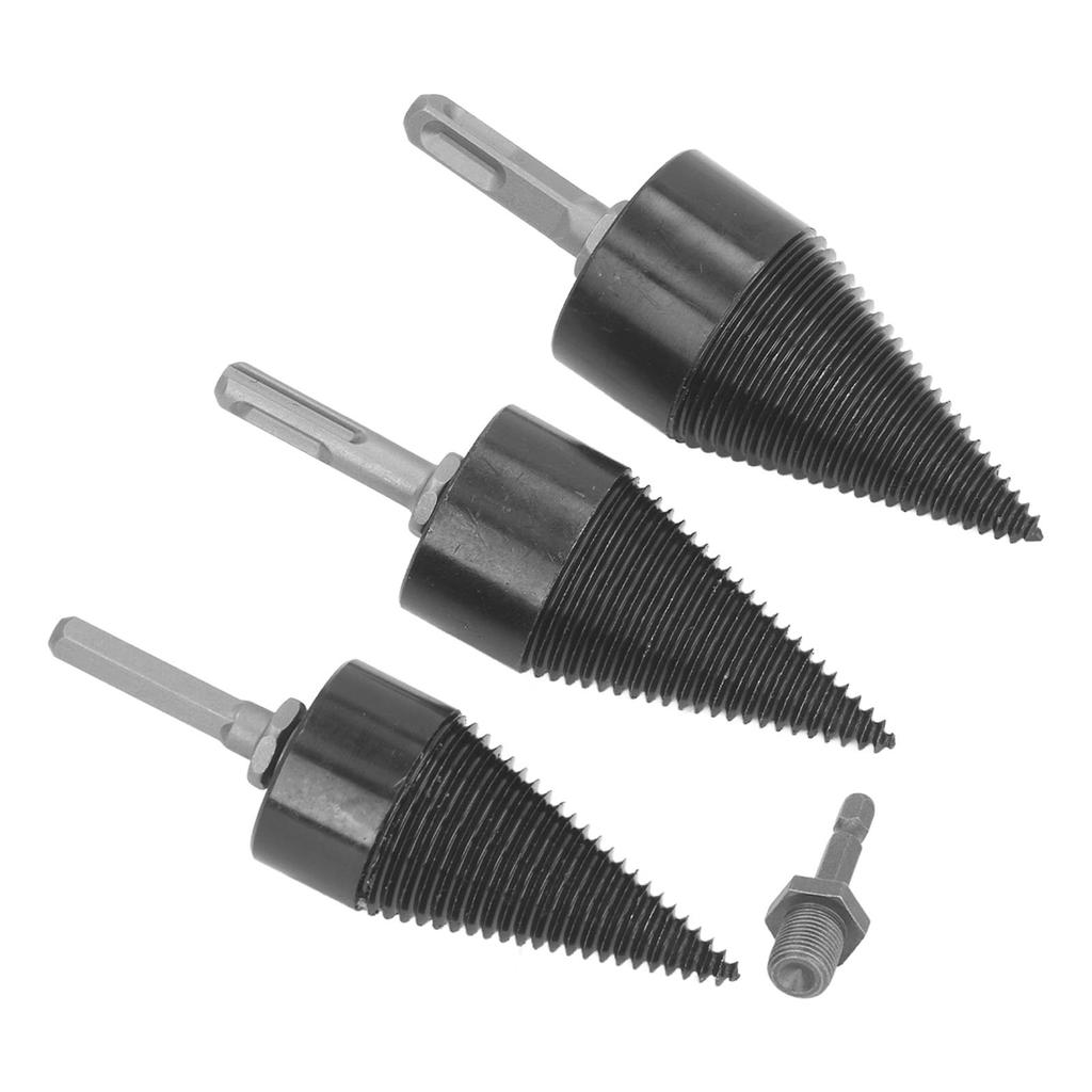 Kit Spaccalegna a Cono 32mm 42mm 50mm Punte da Trapano per Spaccare Gambi Quadrati Rotondi Esagonali Robusto Legna da Ardere