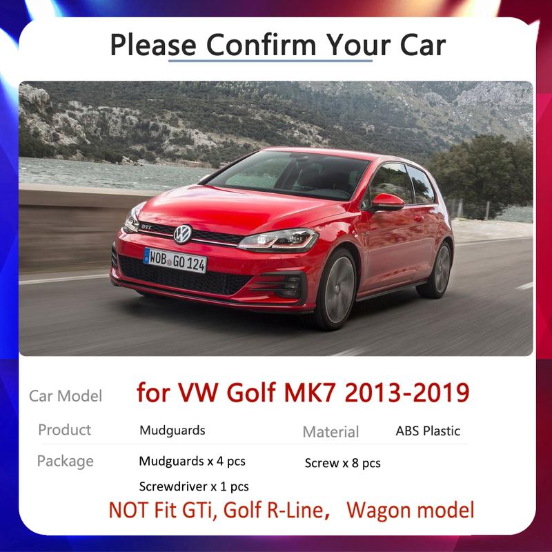 For VW Golf 7 Mk7 2013~ 2017 2018 Auto-Accessories-Goods Car Tire Fender Mud-Flap MudGuard Car Mudflaps Splash-Proof Guards