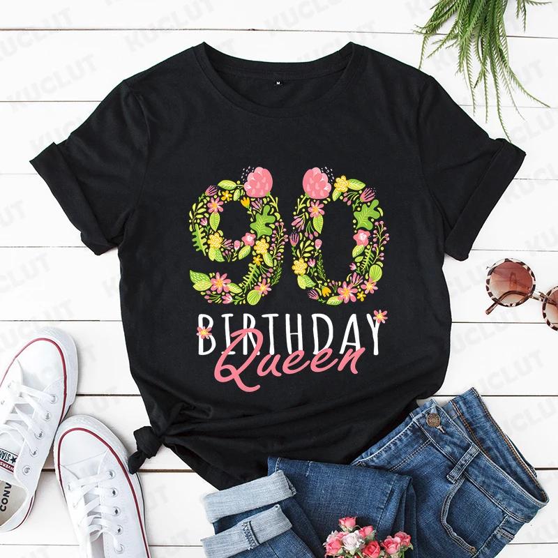 

39 Ans 40th Years Birthday Tshirts Women Funny Graphic Tshirts Girls 29th39th495969 Birthday Queen Clothes BLACK Tops S
