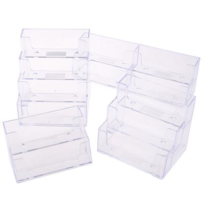 Desktop Office Business Card Holder Transparent Counter Display Stand Accessory