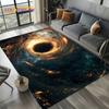 Universe Space Stars Black Hole Galaxy Earth Milky Way Carpet Rug for Living Room Bedroom Sofa Decoration,Non-slip Floor Mat