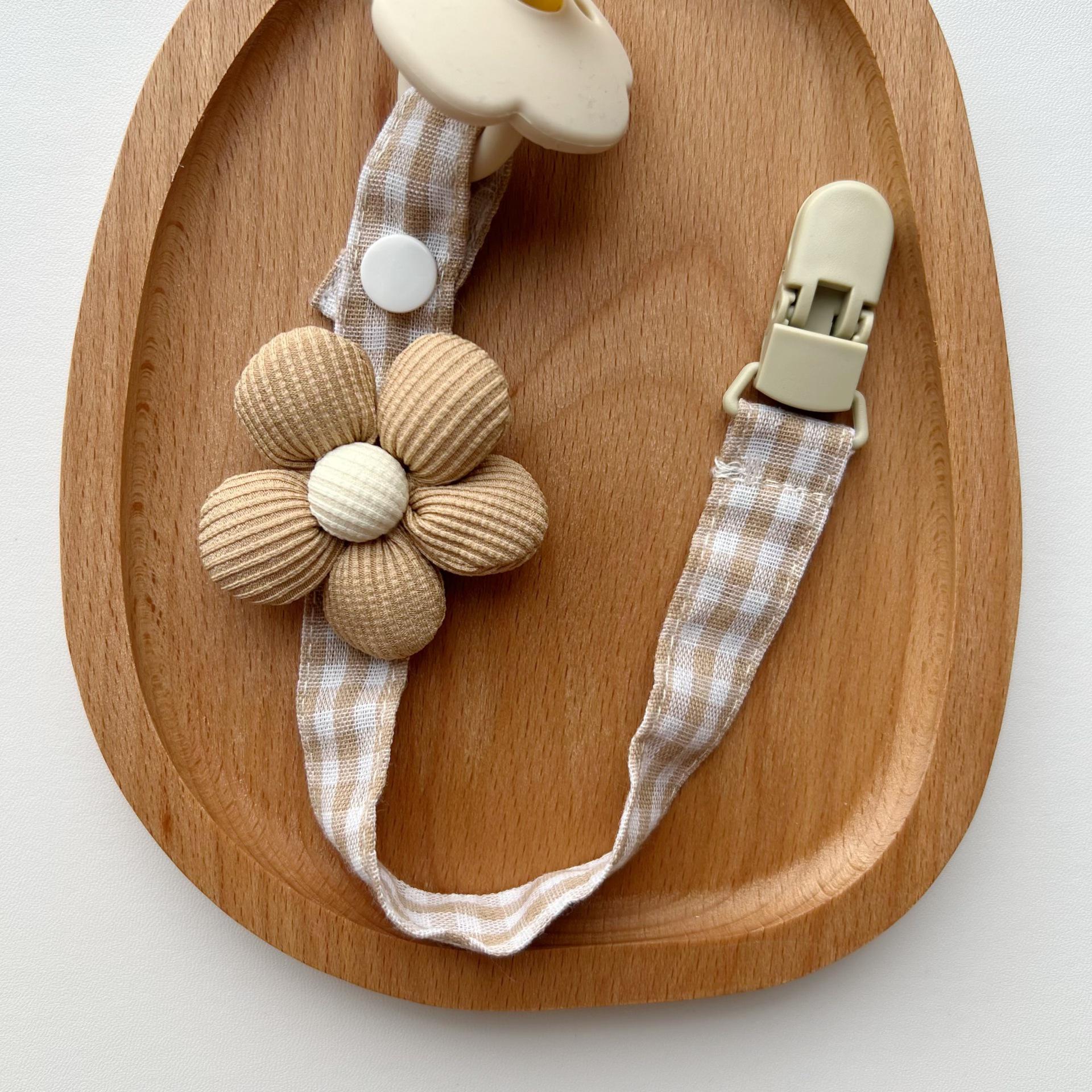 

SHEIN Соска-пустышка «Мишка» с цепочкой против потери и клипсой - Хлопковый прорезыватель