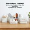 Plastic Storage Basket Large Capacity Translucent Stackable Desktop Storage Box With Lid for Office Home Bathroom Desktop