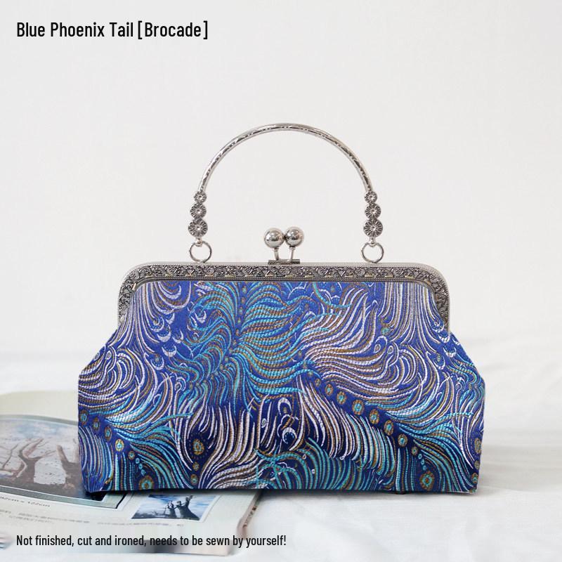 Short Style Handbag Material Kit - Handmade, Multiple Styles, Square Clasp Bag, Includes 20 Needles
