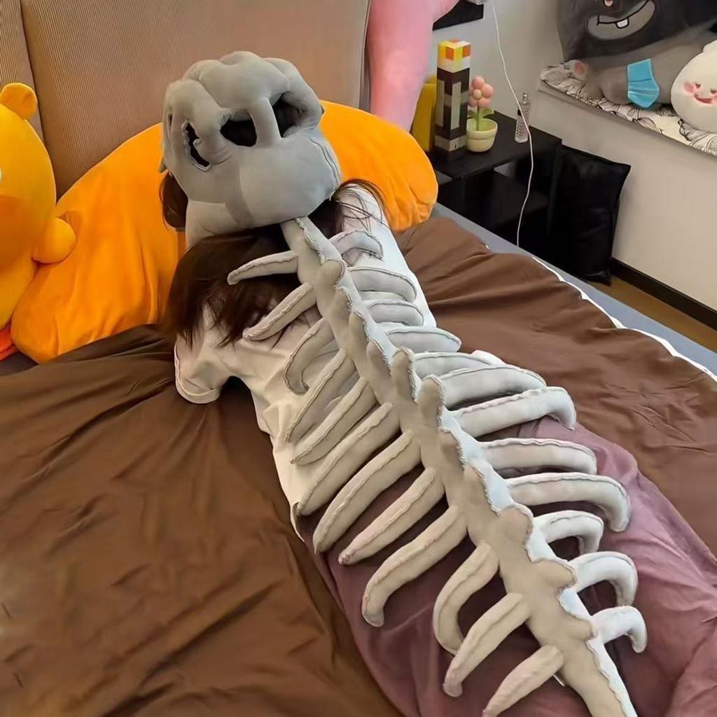3D Dinosaur Skeleton Costume Set Halloween Dinosaur Skeleton Costume Funny Headgear Cosply Dress Up Clothing Plush Toys Gifts
