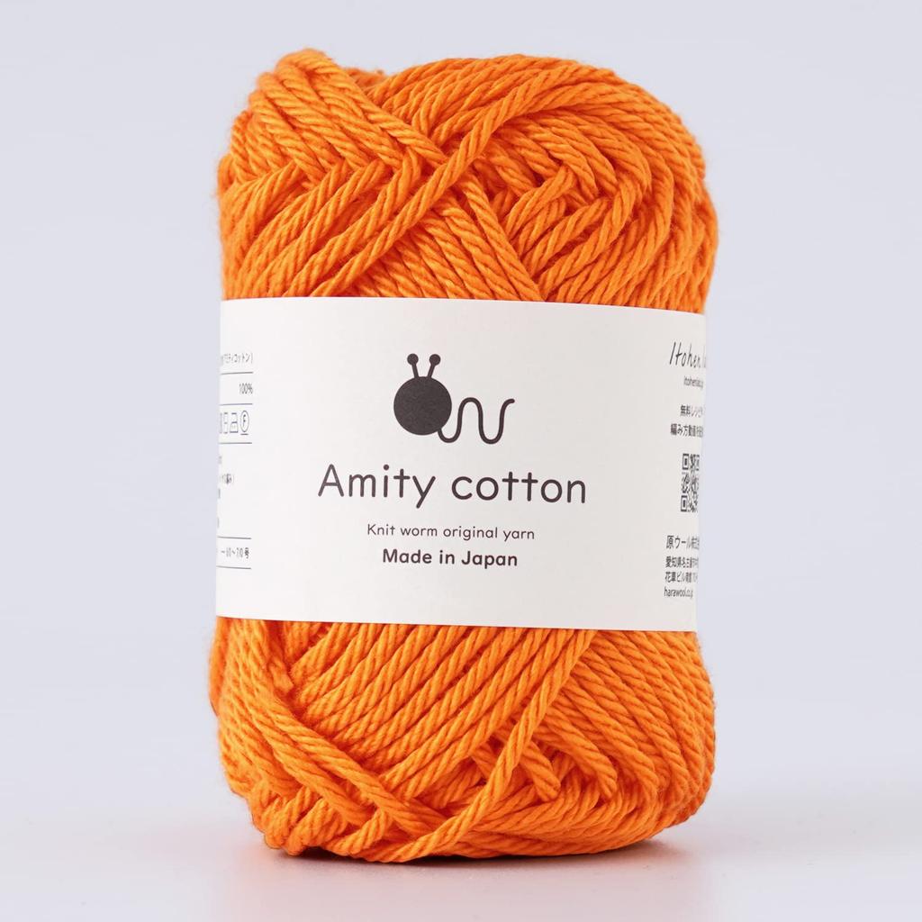 Amity Cotton Wool Extra 30g Made In Orange Yarn, Thick, (approx. 36m), 100% Cotton, Japan, 5-Ball Set,