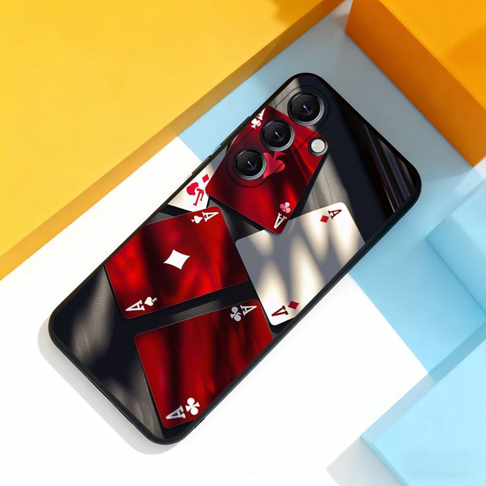 Poker Ace of Spades Phone Case For Samsung Galaxy A 22,71,53,52,51,72,73,5G,Note,J7,8,9 Soft Black Cover
