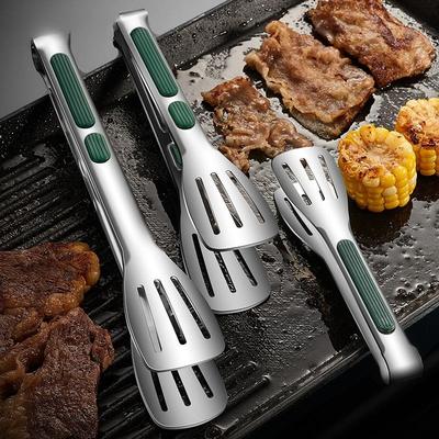 1ks Protiskluzové kleště na potraviny z nerezové oceli Maso Salát Chléb Spona Gril Grill Bufetová svorka Nástroje na vaření Kuchyňské doplňky