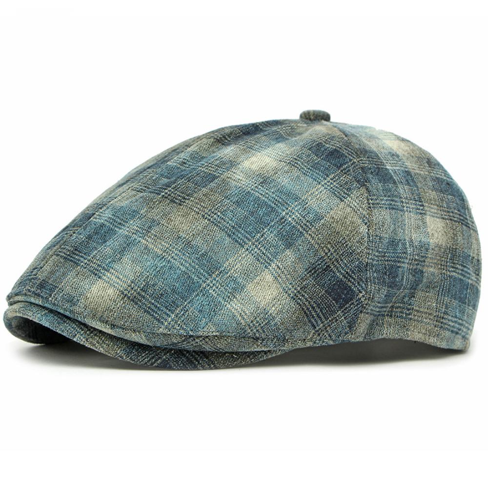 

HT4861 Berets for Men Women Vintage Plaid Artist Painter Beret Hat Male Female Ivy Flat Cap Spring Autumn Adjustable Beret Caps 55-60cm Adjustable