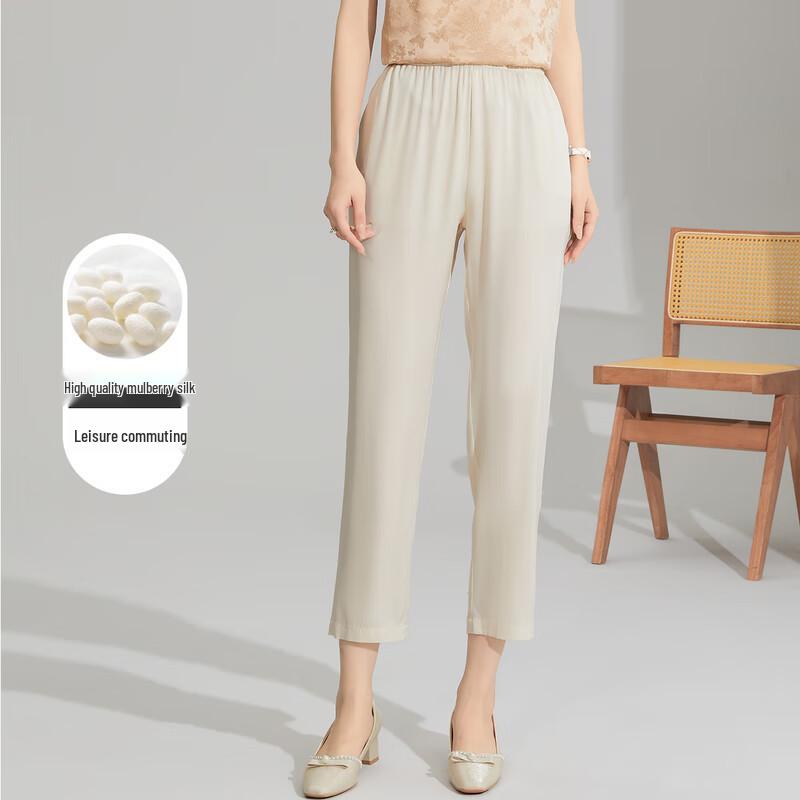 

Jinjuan Women s Silk Straight-Leg Pants L