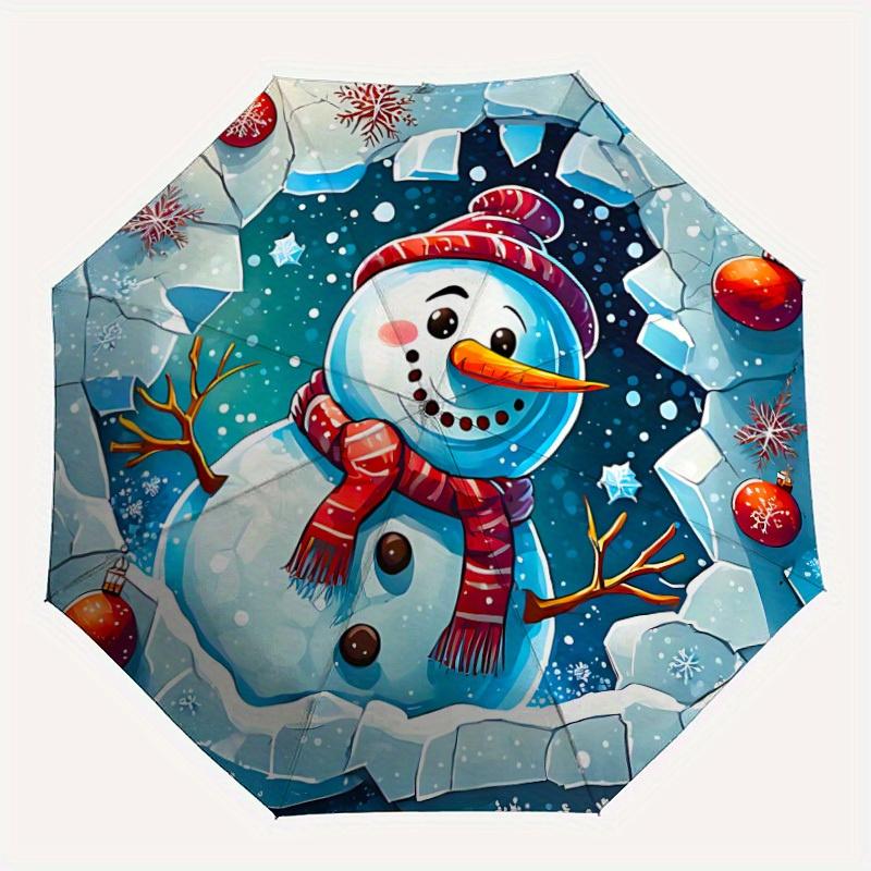 

1pc Snowman Automatic Open/Close Umbrella, Portable Folding umbrella for Everyday Use yy250826012