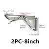 2-Pack Brushed Stainless Steel 8-18 Inch Adjustable Folding Angle Bracket – Heavy-Duty Wall-Mounted Shelf Support Triangle