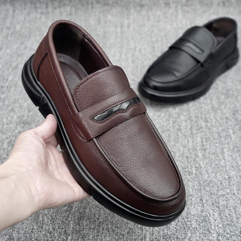 

Real cowhide new men s comfortable leather shoes casual breathable leather soft sole soft surface versatile men s shoes 44