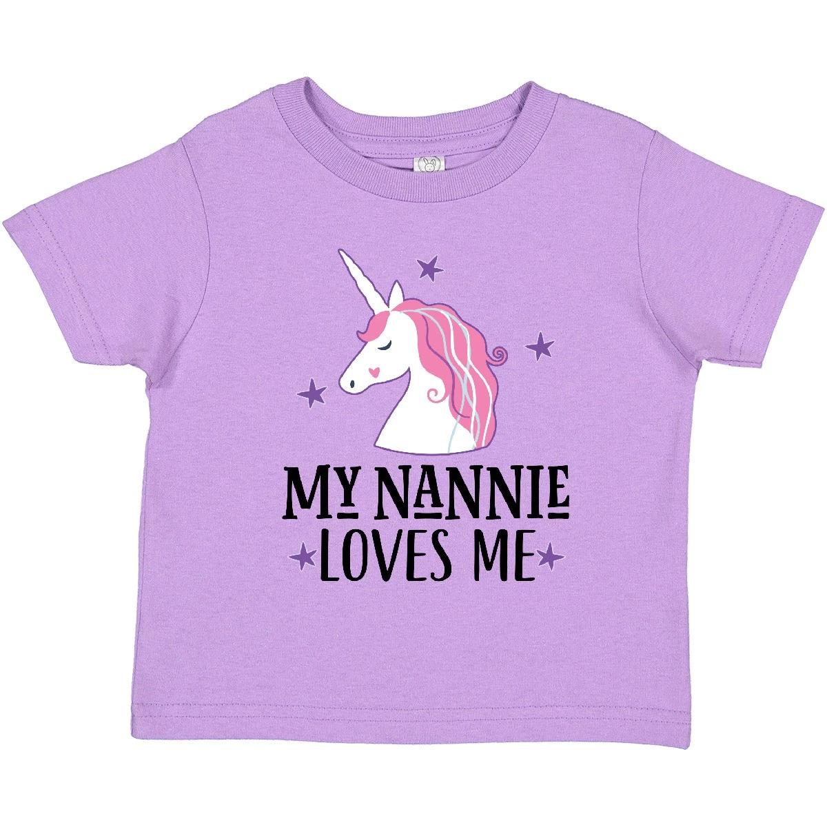 Inktastic Nannie Loves Me Unicorn Granddaughter Toddler T-Shirt Childs Grandkids 160