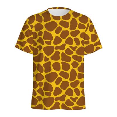 Maglietta Carina con Motivo Giraffa per Bambini Estate Stampa 3D Pelle di Animale Maglietta Moda Girocollo Manica Corta Magliette Top per Bambini