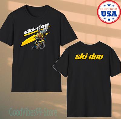 Ski-Doo Racing Team Snowmobile 's Black Unisex Shirt Cotton Oversize Large Size