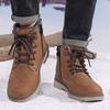 TUINANLE Men Winter Boots Warm Plush High-top Velcro Non-slip Chunky Heel Snow Outdoor Shoes