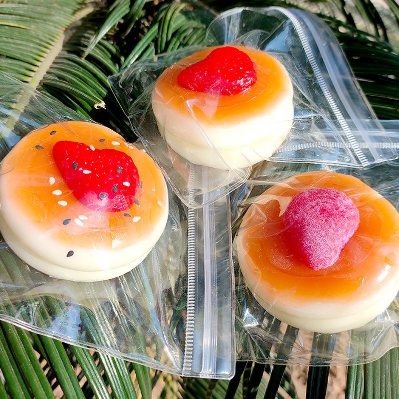 1Pcs Soft Taba Strawberry Blueberry Soufflé Fidget Toy Portable Sensory Stress Relief Toy for Travel Relax